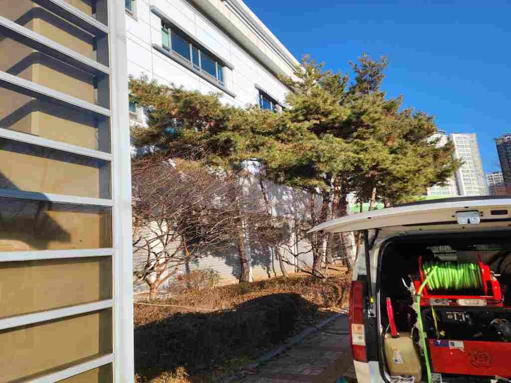 광진구 건물 외부 고압세척 작업
